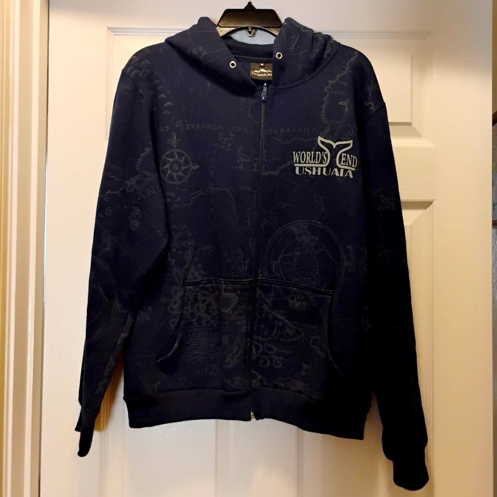 Patagonia Navy Sur World's End Ushuaia Hoodie Zip Up Sweatshirt Jacket Size M